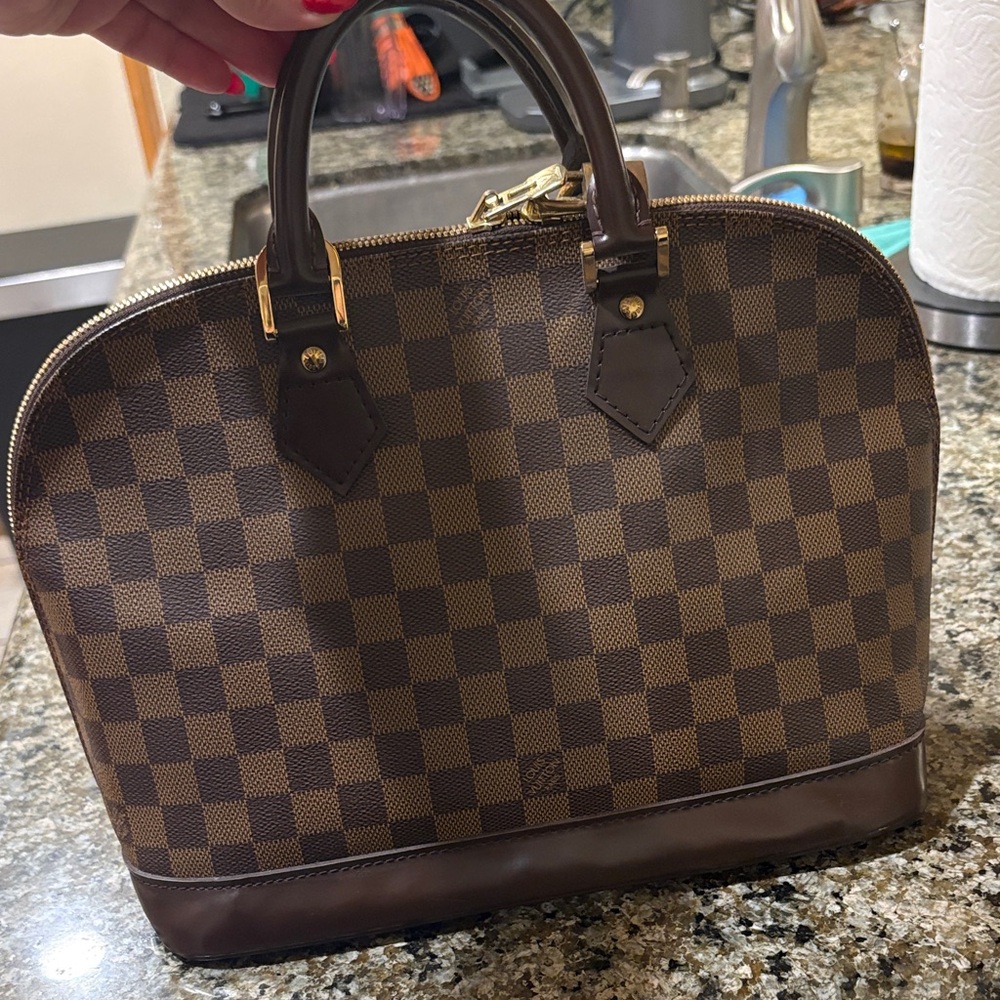 Louis Vuitton Brown Damier Ebene Alma PM Tote